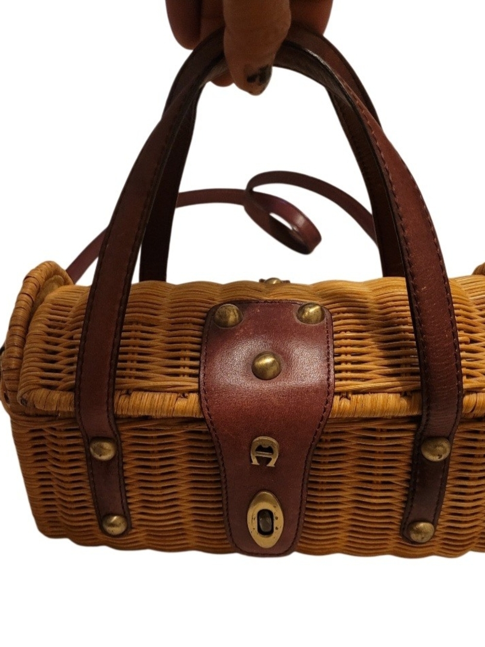 Etienne Aigner 1980's Wicker Basket Bag